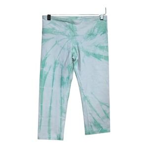 ALO Yoga Crop Leggings Womens Size S Green White Tie‎ Dye High Waist Activewear